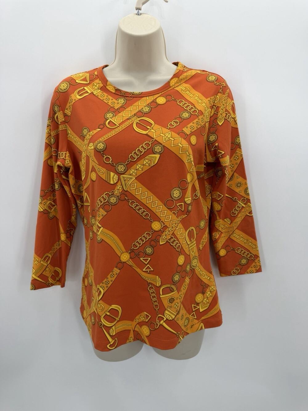 J. McLaughlin Catalina Cloth Orange Shirt Medium